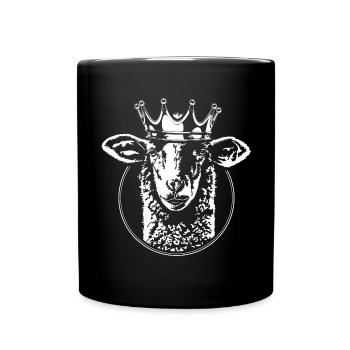MOUTON avec couronne drôle de mouton Wilsign berger - Mug uni - noir - Devant