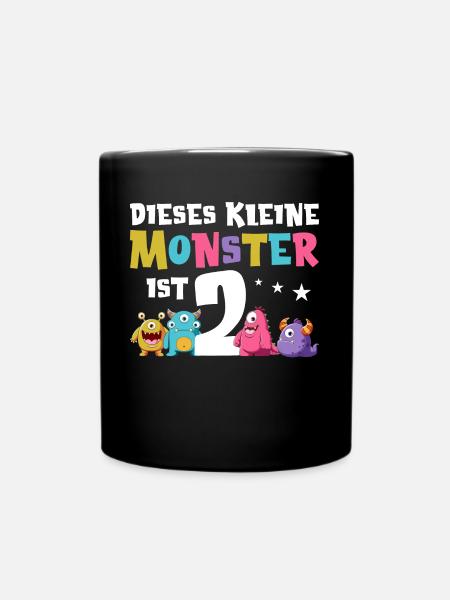 2 Geburtstag 2. Geburtstag Monster Spruch - Tasse einfarbig - Schwarz