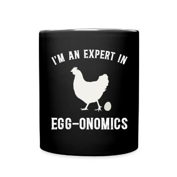 Expert in Economics - Chicken Humor - Full Colour Mug - black - Front