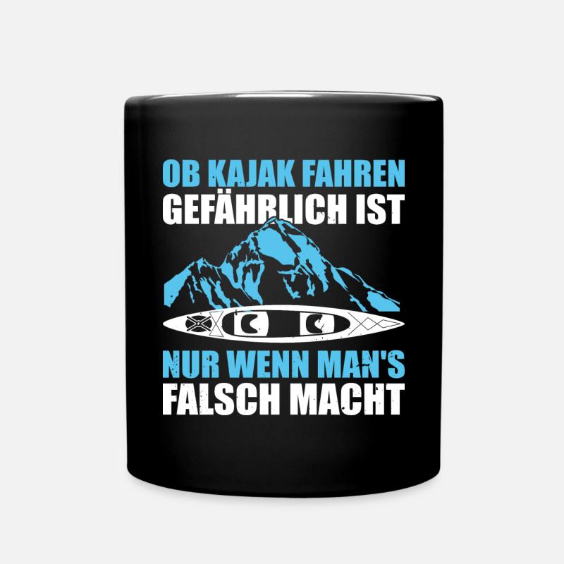 Kajak Geschenkidee Kanu Paddeln Kajakfahren - Tasse einfarbig - Schwarz