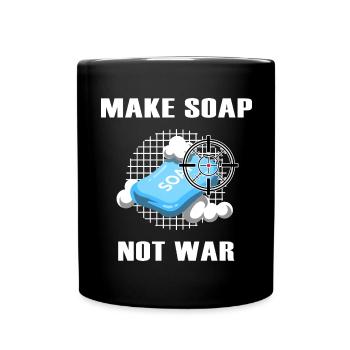 savon savon carver faire du savon pas la guerre - Mug uni - noir - Devant