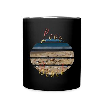 I love the Beach - Tasse einfarbig - Schwarz - Vorne