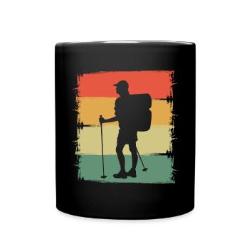 Wandern Geschenkidee Wanderer Berge Trekking - Tasse einfarbig - Schwarz - Vorne