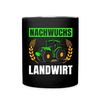 Landwirtschaft Nachwuchs Landwirt Traktor - Tasse einfarbig - Schwarz - Vorne