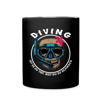 apnoe dive oxygen apnea divers snorkel - Full Colour Mug - black - Front
