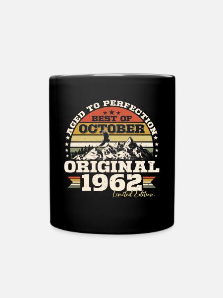 Oktober 1962 Jahrgang geboren Geburtstag Geschenk - Tasse einfarbig - Schwarz