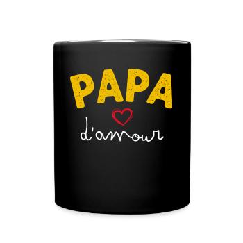 Papa D'amour Le Meilleur de Tous - Mug uni - noir - Devant