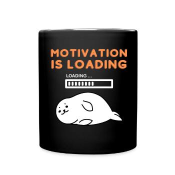 motivation loaded funny saying tired gift - Full Colour Mug - black - Front