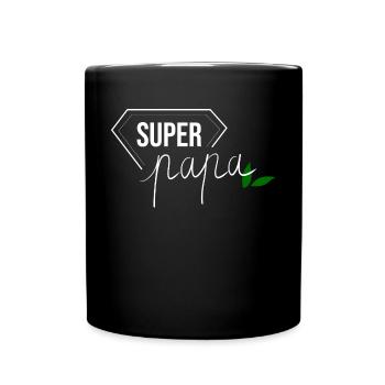 super papa - beau père - fête des pères - Mug uni - noir - Devant