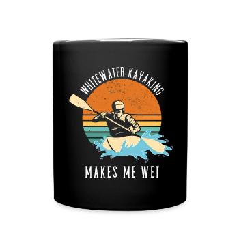 Le kayak en eau vive me rend humide - Mug uni - noir - Devant