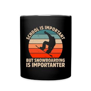 Snowboarding Geschenkidee für Snowboarder Snowboar - Tasse einfarbig - Schwarz - Vorne
