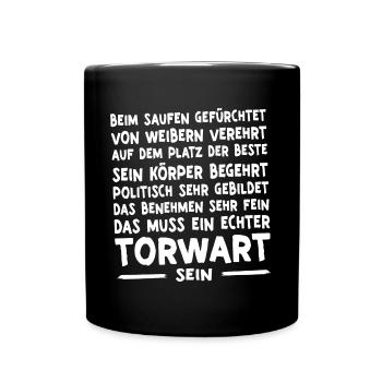 Fußballspieler Geschenk Fußball Fan Fußballer - Tasse einfarbig - Schwarz - Vorne