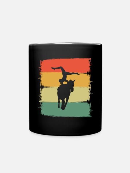 Voltigieren Reiten Reiter Voltigierer Akrobat - Tasse einfarbig - Schwarz