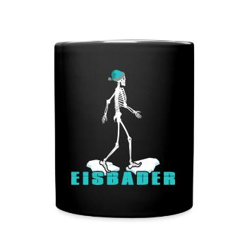 Eisbader Winterschwimmen am Eisloch Puddelmütze - Tasse einfarbig - Schwarz - Vorne