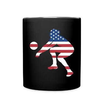 Sport Us Flag Volleyball - Tasse einfarbig - Schwarz - Vorne