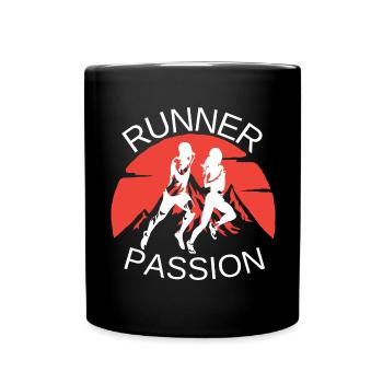 Runner passion couple man woman - Full Colour Mug - black - Front