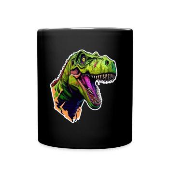 Dangerous T. rex before attack - Full Colour Mug - black - Front