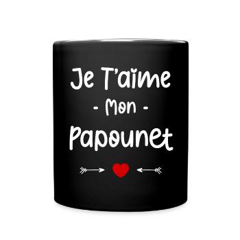 je t'aime mon Papounet - Mug uni - noir - Devant