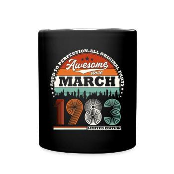Mars 1983 Vintage Vintage Rétro Anniversaire - Mug uni - noir - Devant