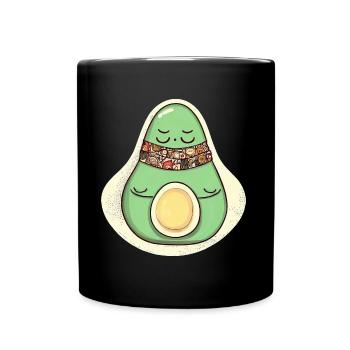 Meditierende Avocado Hippie Entspannung - Tasse einfarbig - Schwarz - Vorne