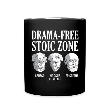 Drama-Free Stoic Zone Stoicism Philosophy - Full Colour Mug - black - Front