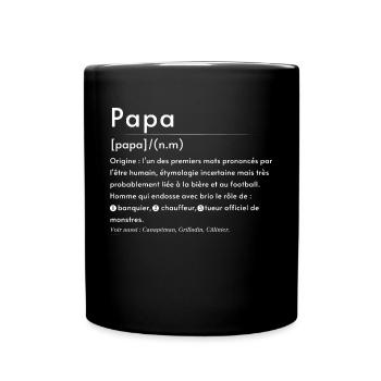 PAPA Définition (écriture blanche) - Mug uni - noir - Devant