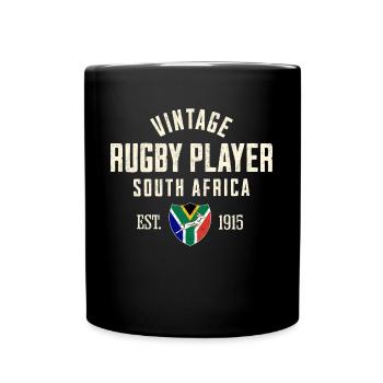 Sth Africa vintage rugby player - Mug uni - noir - Devant