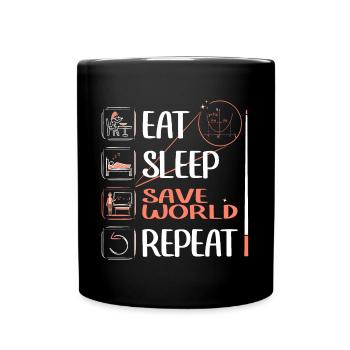 Super Math Teacher Saves the World - Full Colour Mug - black - Front