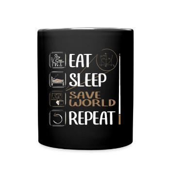 Super Math Teacher Saves the World - Full Colour Mug - black - Front