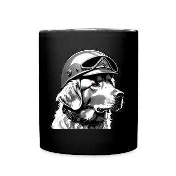Golden Retriever - Tasse einfarbig - Schwarz - Vorne