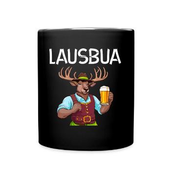 Lederhose Hirsch Tracht Bayrisch Trachten Ersatz - Tasse einfarbig - Schwarz - Vorne