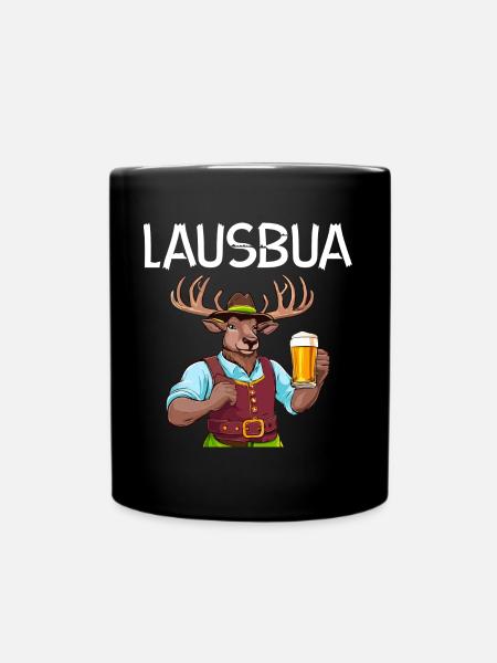 Lederhose Hirsch Tracht Bayrisch Trachten Ersatz - Tasse einfarbig - Schwarz