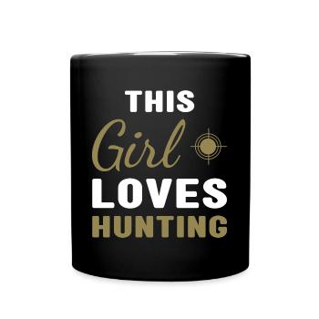 chasseur Cette fille aime la chasse - Mug uni - noir - Devant