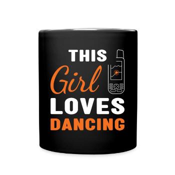 Geocacher This Girl Loves Geocaching - Full Colour Mug - black - Front