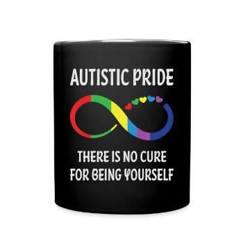 Autismus Autistisch - Tasse einfarbig - Schwarz - Vorne