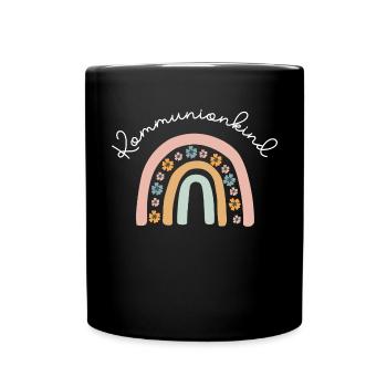 Kommunionkind Regenbogen Kommunion - Tasse einfarbig - Schwarz - Vorne