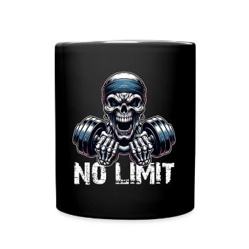 Crâne de musculation No Limit Workout avec haltère - Mug uni - noir - Devant