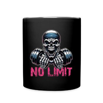 Crâne de musculation No Limit Workout avec haltère - Mug uni - noir - Devant