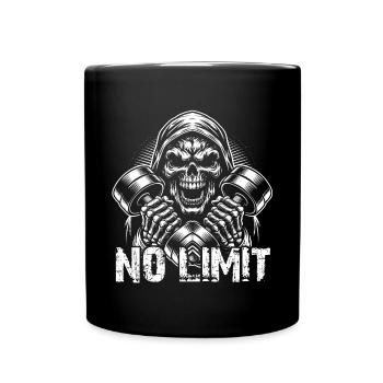 Crâne de musculation No Limit Workout avec haltère - Mug uni - noir - Devant