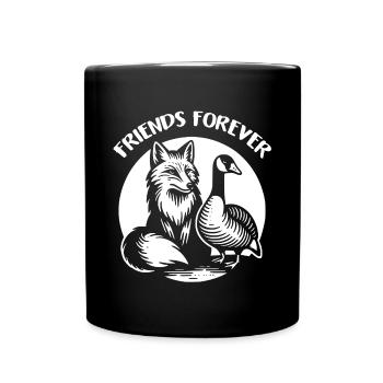 Renard et oie dans l’amitié, l’amour et la paix - Mug uni - noir - Devant