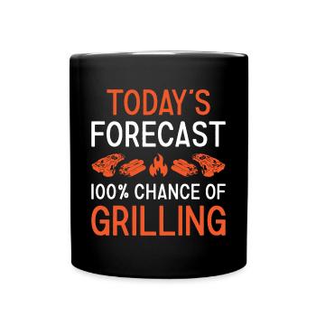 Griller Prévisions du jour Grillades - Mug uni - noir - Devant