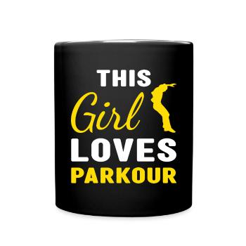 Traceur This Girl Loves Parkour - Full Colour Mug - black - Front