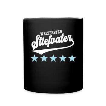 Bonuspapa Bester Stiefpapa Weltbester Stiefvater - Tasse einfarbig - Schwarz - Vorne