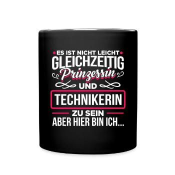 TECHNIKERIN - Prinzessin - Tasse einfarbig - Schwarz - Vorne