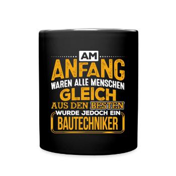 BAUTECHNIKER - Der Beste - Tasse einfarbig - Schwarz - Vorne