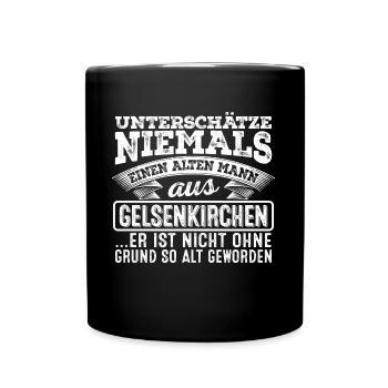 Der alte Mann aus GELSENKIRCHEN - Tasse einfarbig - Schwarz - Vorne