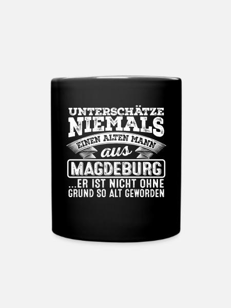 Der alte Mann aus MAGDEBURG - Tasse einfarbig - Schwarz