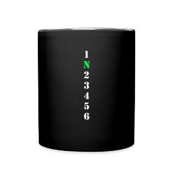 Gear shift - Motorcycle / Gears / Car / Switching - Full Colour Mug - black - Front