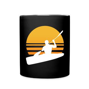 Kajak Sonne Vintage 70er - Tasse einfarbig - Schwarz - Vorne