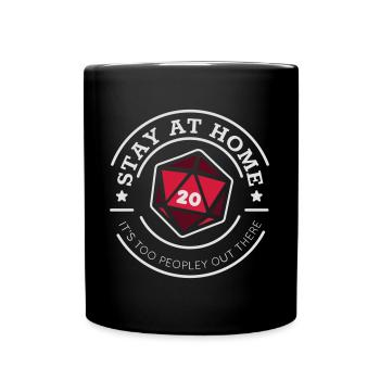 Pen and paper stay at home - Full Colour Mug - black - Front